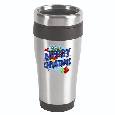 Merry Christmas Funy Holiday Logo 16oz Travel Tumbler