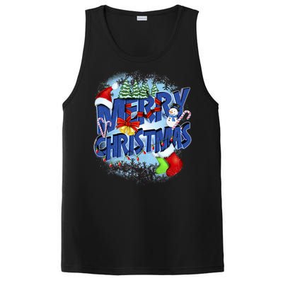 Merry Christmas Funy Holiday Logo PosiCharge Competitor Tank