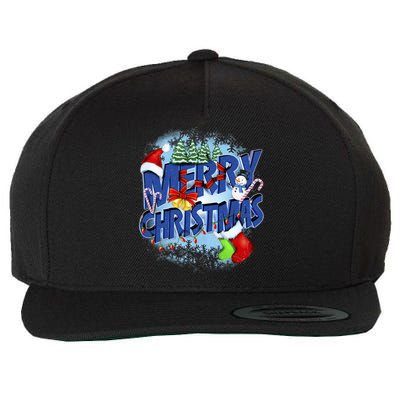 Merry Christmas Funy Holiday Logo Wool Snapback Cap