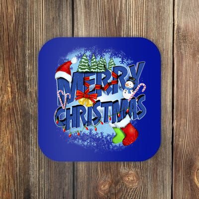 Merry Christmas Funy Holiday Logo Coaster