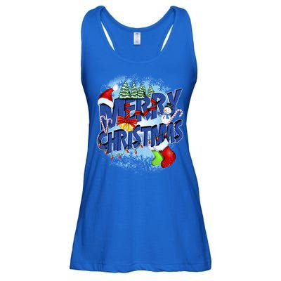 Merry Christmas Funy Holiday Logo Ladies Essential Flowy Tank