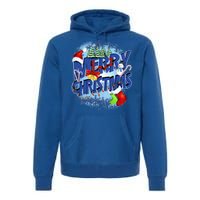 Merry Christmas Funy Holiday Logo Premium Hoodie