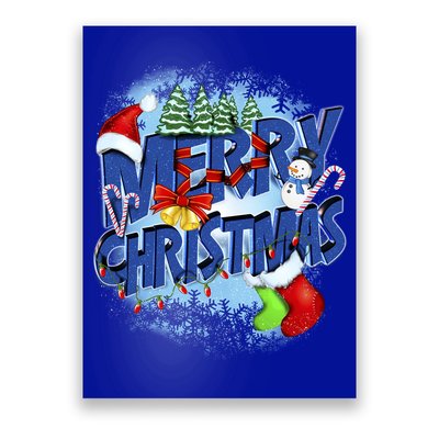 Merry Christmas Funy Holiday Logo Poster