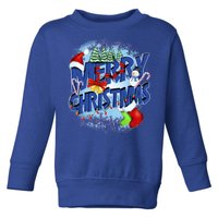 Merry Christmas Funy Holiday Logo Toddler Sweatshirt