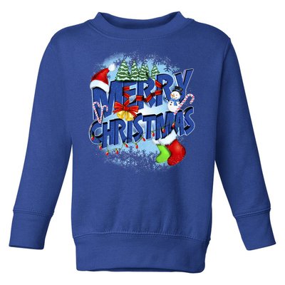 Merry Christmas Funy Holiday Logo Toddler Sweatshirt