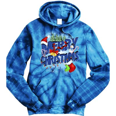 Merry Christmas Funy Holiday Logo Tie Dye Hoodie