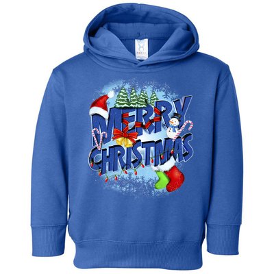 Merry Christmas Funy Holiday Logo Toddler Hoodie