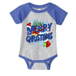 Merry Christmas Funy Holiday Logo Infant Baby Jersey Bodysuit