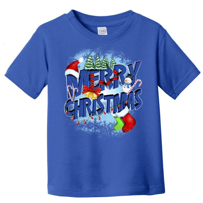 Merry Christmas Funy Holiday Logo Toddler T-Shirt