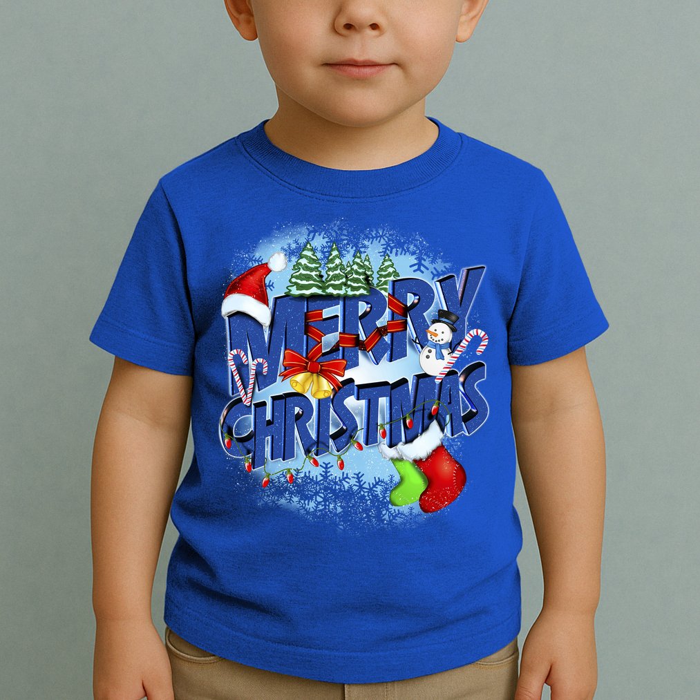 Merry Christmas Funy Holiday Logo Toddler T-Shirt