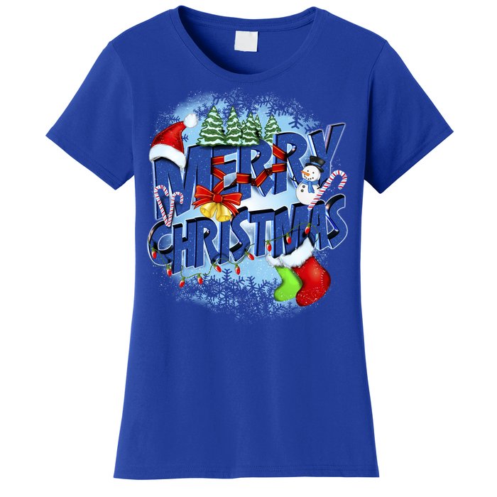 Merry Christmas Funy Holiday Logo Women's T-Shirt