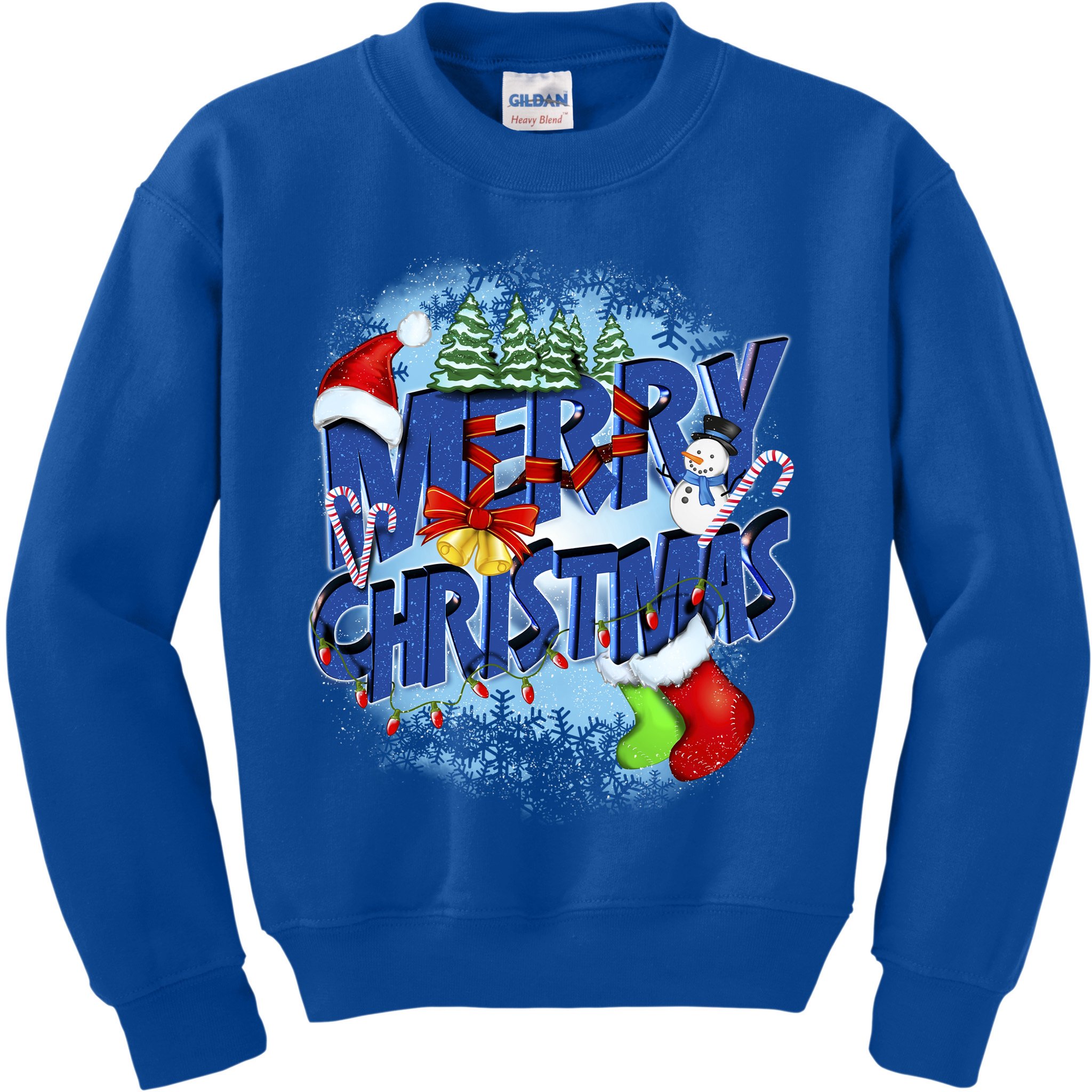 Merry Christmas Funy Holiday Logo Kids Sweatshirt