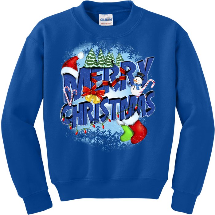 Merry Christmas Funy Holiday Logo Kids Sweatshirt