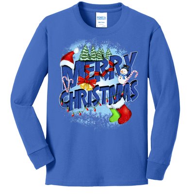 Merry Christmas Funy Holiday Logo Kids Long Sleeve Shirt