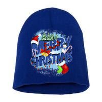 Merry Christmas Funy Holiday Logo Short Acrylic Beanie