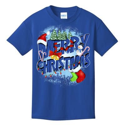 Merry Christmas Funy Holiday Logo Kids T-Shirt