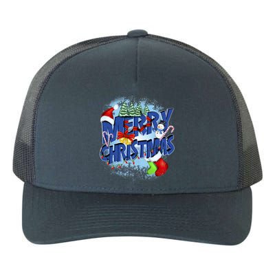 Merry Christmas Funy Holiday Logo Yupoong Adult 5-Panel Trucker Hat