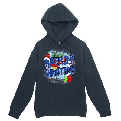 Merry Christmas Funy Holiday Logo Urban Pullover Hoodie