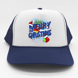 Merry Christmas Funy Holiday Logo Trucker Hat