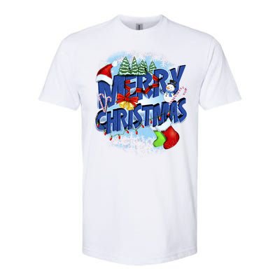 Merry Christmas Funy Holiday Logo Softstyle® CVC T-Shirt