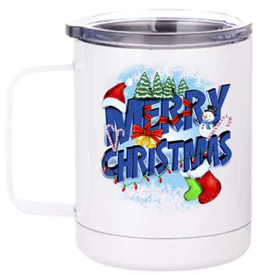 Merry Christmas Funy Holiday Logo 12 oz Stainless Steel Tumbler Cup