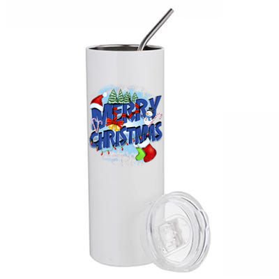 Merry Christmas Funy Holiday Logo Stainless Steel Tumbler