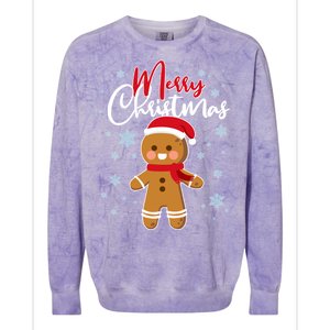 Merry Christmas Gingerbread Colorblast Crewneck Sweatshirt