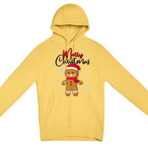 Merry Christmas Gingerbread Premium Pullover Hoodie