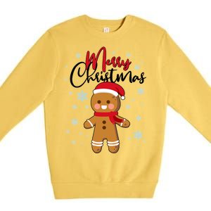 Merry Christmas Gingerbread Premium Crewneck Sweatshirt