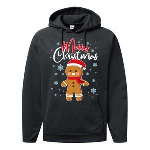 Merry Christmas Gingerbread Performance Fleece Hoodie