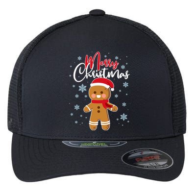 Merry Christmas Gingerbread Flexfit Unipanel Trucker Cap