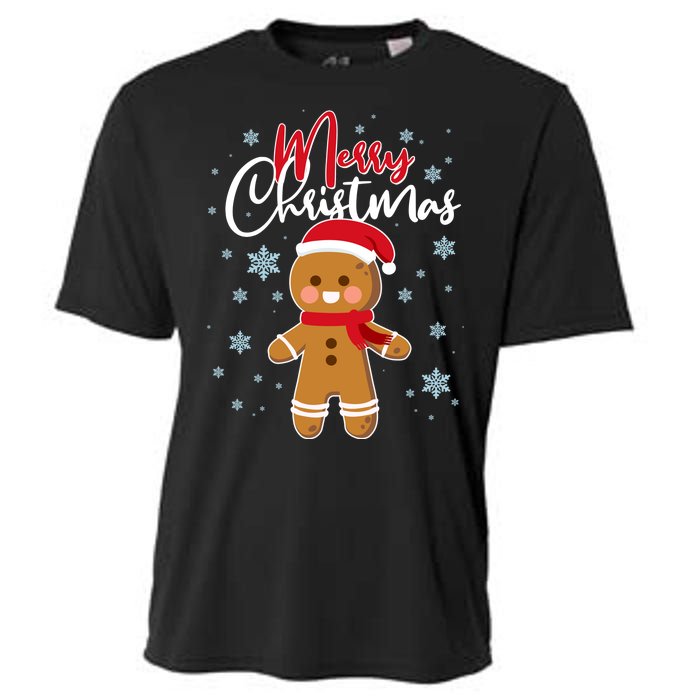 Merry Christmas Gingerbread Cooling Performance Crew T-Shirt