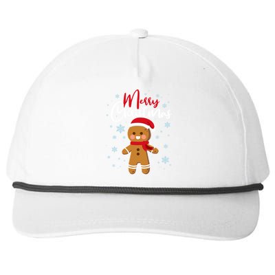 Merry Christmas Gingerbread Snapback Five-Panel Rope Hat