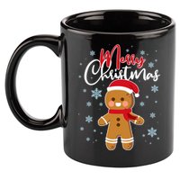 Merry Christmas Gingerbread 11oz C Handle Ceramic Mug