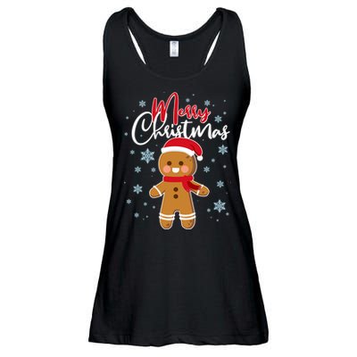 Merry Christmas Gingerbread Ladies Essential Flowy Tank