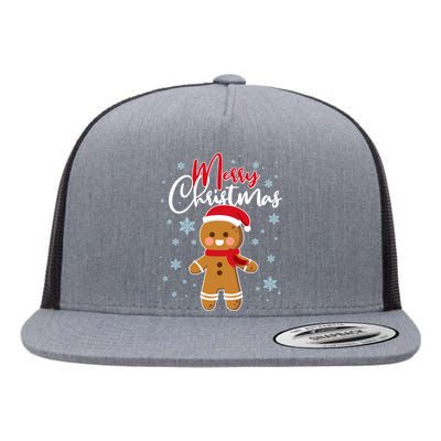 Merry Christmas Gingerbread Flat Bill Trucker Hat