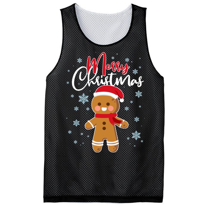 Merry Christmas Gingerbread Mesh Reversible Basketball Jersey Tank