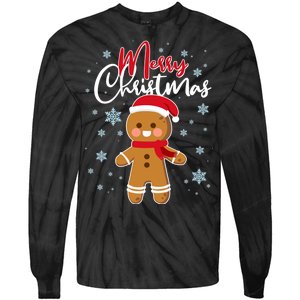 Merry Christmas Gingerbread Tie-Dye Long Sleeve Shirt