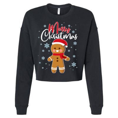 Merry Christmas Gingerbread Cropped Pullover Crew