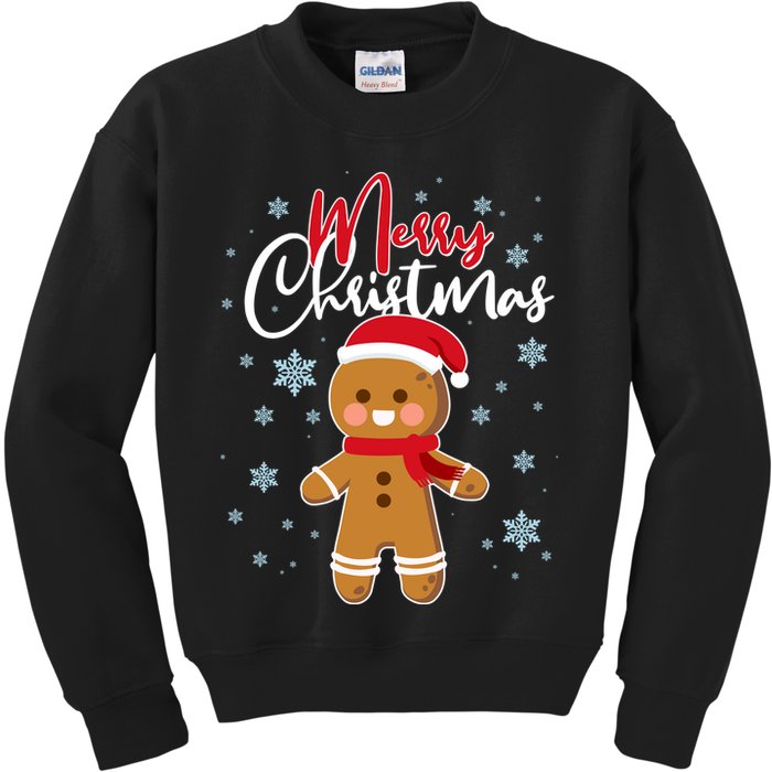 Merry Christmas Gingerbread Kids Sweatshirt