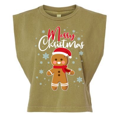 Merry Christmas Gingerbread Garment-Dyed Women's Muscle Tee