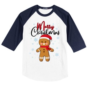 Merry Christmas Gingerbread Baseball Sleeve Shirt