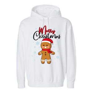 Merry Christmas Gingerbread Garment-Dyed Fleece Hoodie