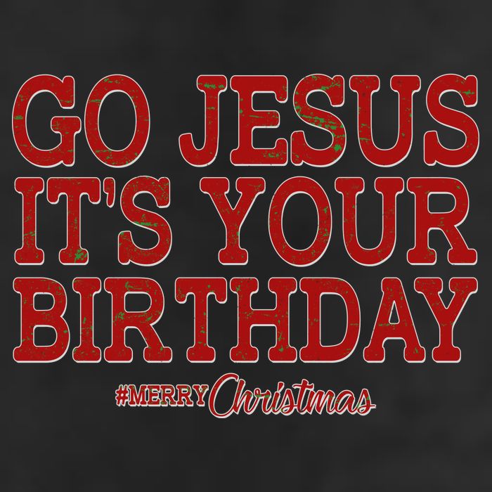 Merry Christmas Go Jesus It's Your Birthday 7 Panel Mesh Trucker Snapback Hat
