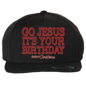 Merry Christmas Go Jesus It's Your Birthday Wool Snapback Cap