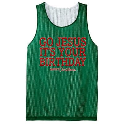 Merry Christmas Go Jesus It's Your Birthday Mesh Reversible Basketball Jersey Tank