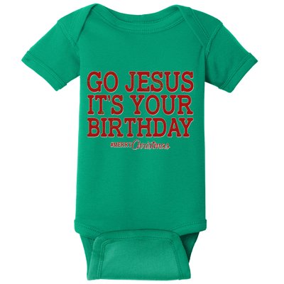 Merry Christmas Go Jesus It's Your Birthday Baby Bodysuit