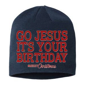 Merry Christmas Go Jesus It's Your Birthday Sustainable Beanie