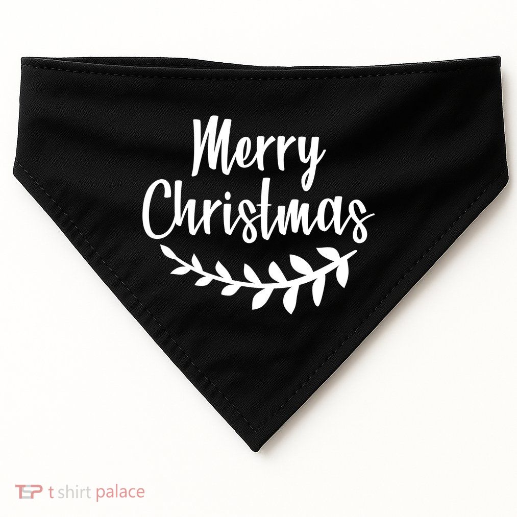 Merry Christmas Happy Holidays USA-Made Doggie Bandana