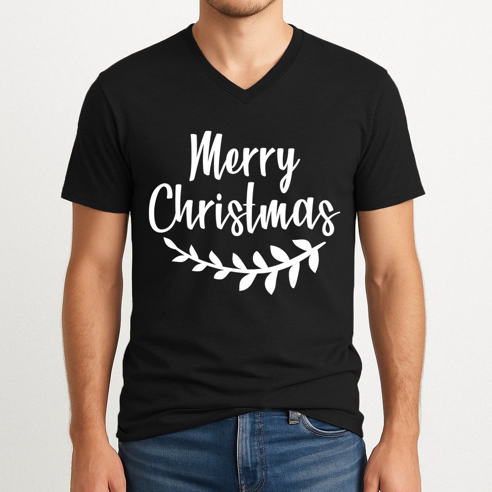 Merry Christmas Happy Holidays V-Neck T-Shirt